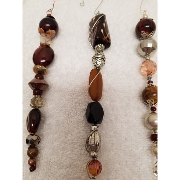 Brown and gold Christmas icicle ornaments c2 - Picture 5 of 6